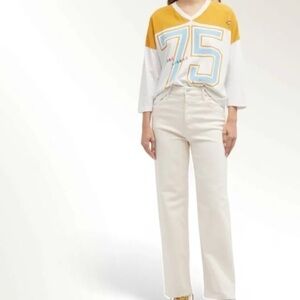 MOTHER High Waisted Spinner Skimp Jeans Cream Puffs White Denim 31